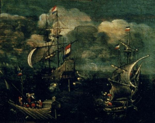 VROOM, Hendrick Cornelisz. Ship battle China oil painting art